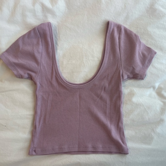 Pacsun Ribbed Scoop-Neck Cropped Top - Picture 2 of 3